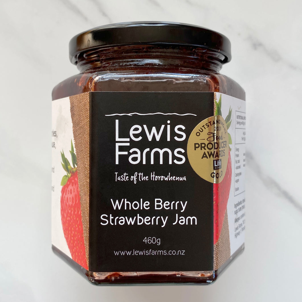 Our highly coveted and award-winning Whole Berry Strawberry Jam is batch-made, on-farm where we grow our famously sweet strawberries. 